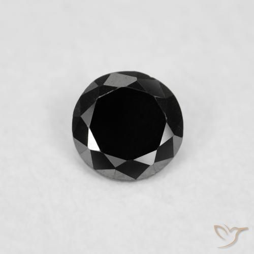 0.03ct Natural Negro Diamante, Redondo, Opaco