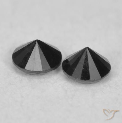 Gemas de Diamante Negro natural de 0.08 ct, Redondo, Opaco