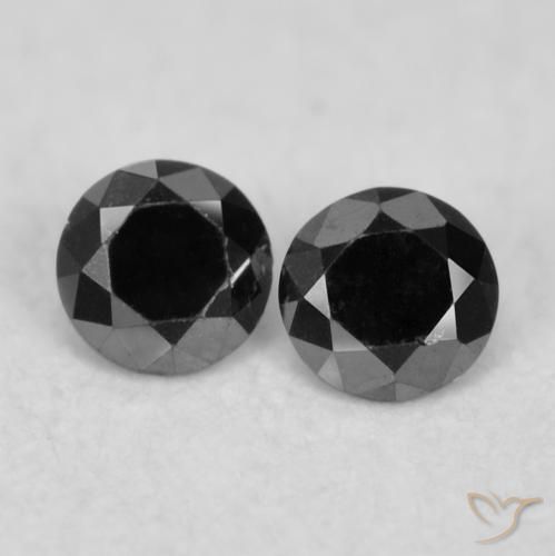 0.07ctw Natural Negro Diamante, Redondo, Opaco