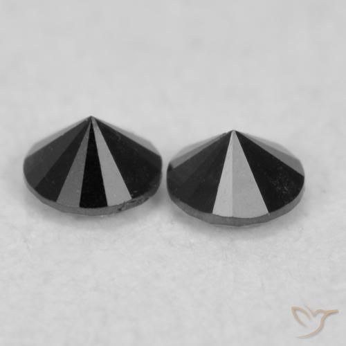 Gemas de Diamante Negro natural de 0.07 ct, Redondo, Opaco