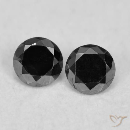 0.08ctw Natural Negro Diamante, Redondo, Opaco