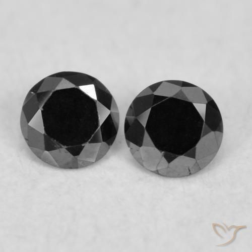 0.08ctw Natural Negro Diamante, Redondo, Opaco