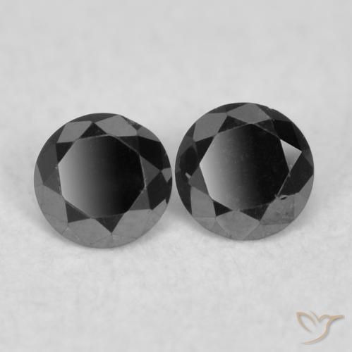 0.07ctw Natural Negro Diamante, Redondo, Opaco