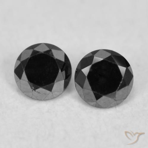 0.08ctw Natural Negro Diamante, Redondo, Opaco