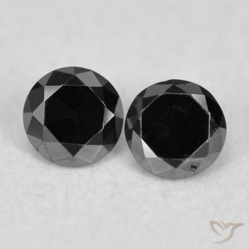 0.08ctw Natural Negro Diamante, Redondo, Opaco