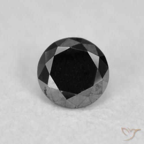 0.02ct Natural Negro Diamante, Redondo, Opaco