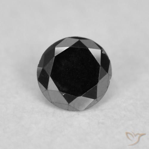 0.02ct Natural Negro Diamante, Redondo, Opaco