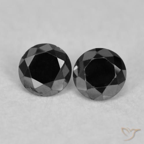 0.08ctw Natural Negro Diamante, Redondo, Opaco