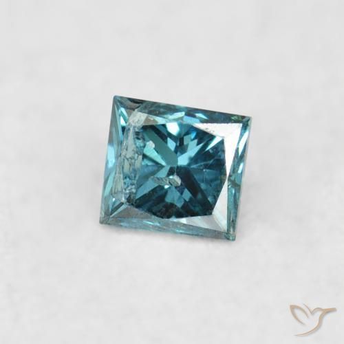 Diamante Azul natural de 0.06 ct, Cuadrado, VS