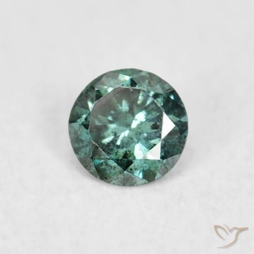 Diamante Verde natural de 0.06 ct, Redondo, VS-SI