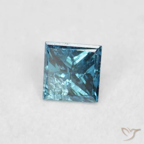 Diamante Azul natural de 0.05 ct, Cuadrado, VS-SI