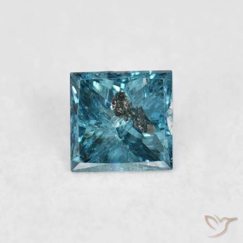 0.07ct Natural Azul Diamante, Cuadrado, VS-SI