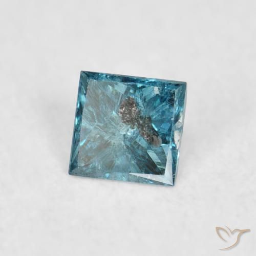 Diamante Azul natural de 0.07 ct, Cuadrado, VS-SI