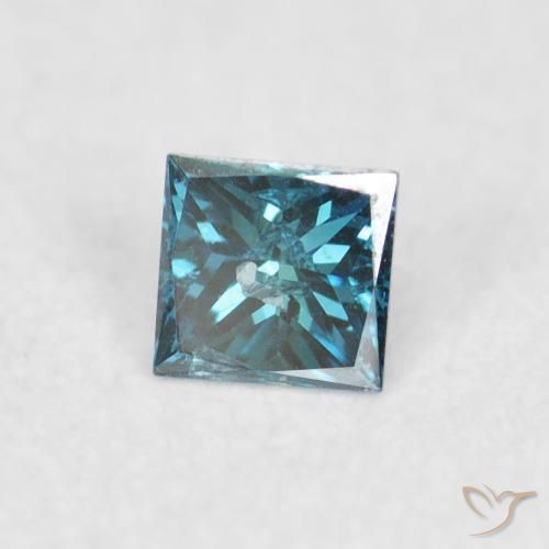 Diamante Azul natural de 0.06 ct, Cuadrado, VS-SI