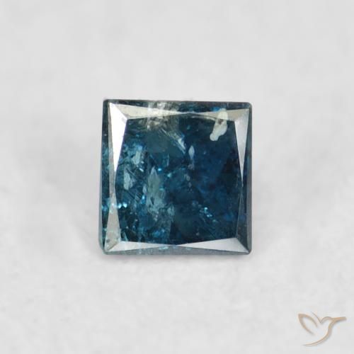 0.07ct Natural Azul Diamante, Cuadrado, VS-SI