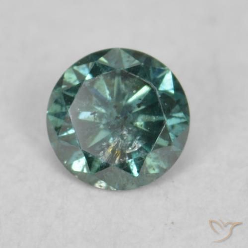 Diamante Verde natural de 0.06 ct, Redondo, VS-SI