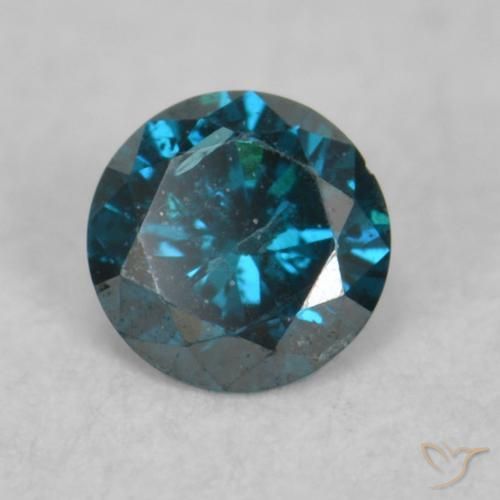 Diamante Azul natural de 0.07 ct, Redondo, VS-SI