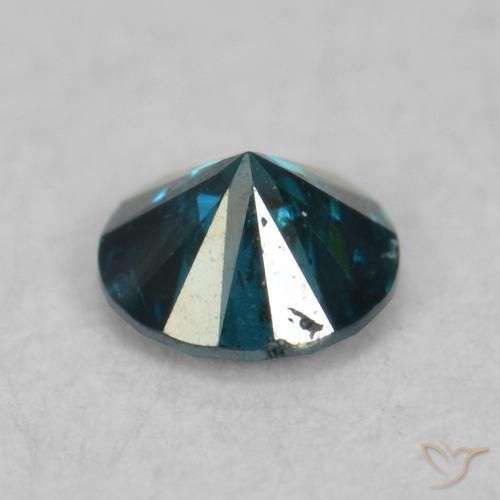 Diamante Azul natural de 0.07 ct, Redondo, VS-SI