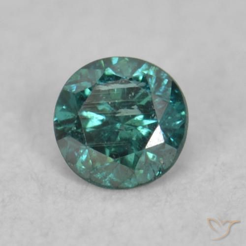 Diamante Verde natural de 0.06 ct, Redondo, VS-SI
