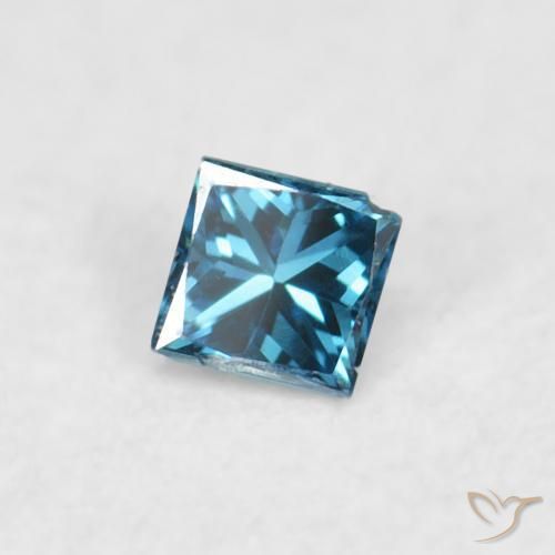 Diamante Azul natural de 0.02 ct, Cuadrado, VS-SI