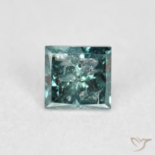 0.07ct Natural Verde Diamante, Cuadrado, SI