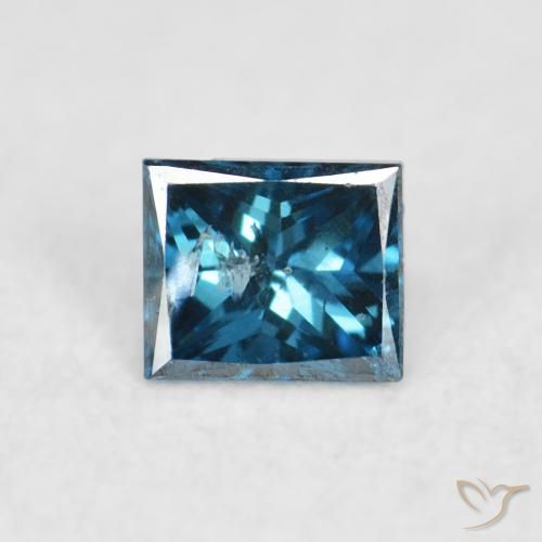 0.08ct Natural Azul Diamante, Cuadrado, VS-SI