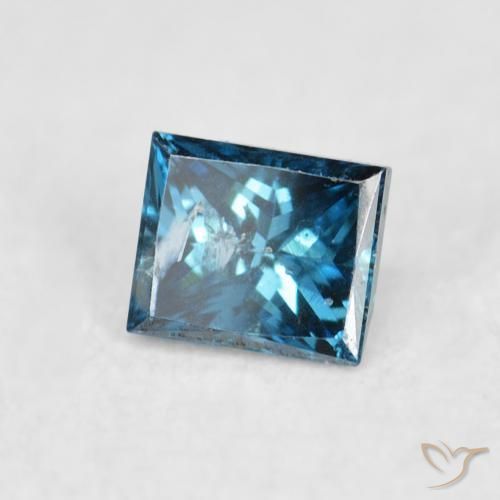 Diamante Azul natural de 0.08 ct, Cuadrado, VS-SI