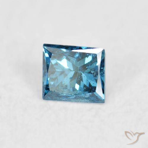 Diamante Azul natural de 0.05 ct, Cuadrado, VS-SI