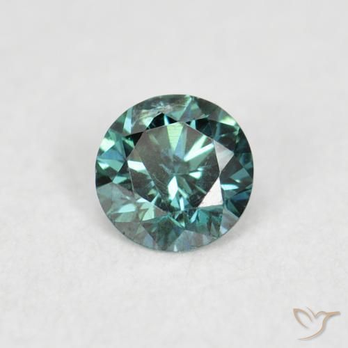 Diamante Verde natural de 0.05 ct, Redondo, VS-SI