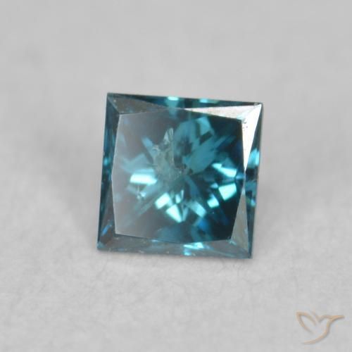 Diamante Azul natural de 0.07 ct, Cuadrado, VS