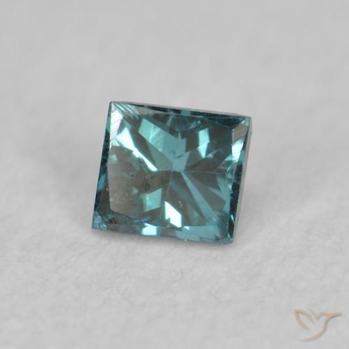 Diamante Azul natural de 0.07 ct, Cuadrado, VS
