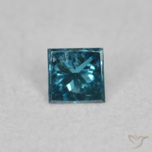 0.02ct Natural Azul Diamante, Cuadrado, VS