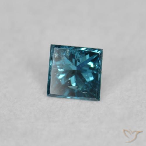 Diamante Azul natural de 0.02 ct, Cuadrado, VS