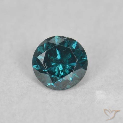 0.06ct Natural Azul Diamante, Redondo, SI