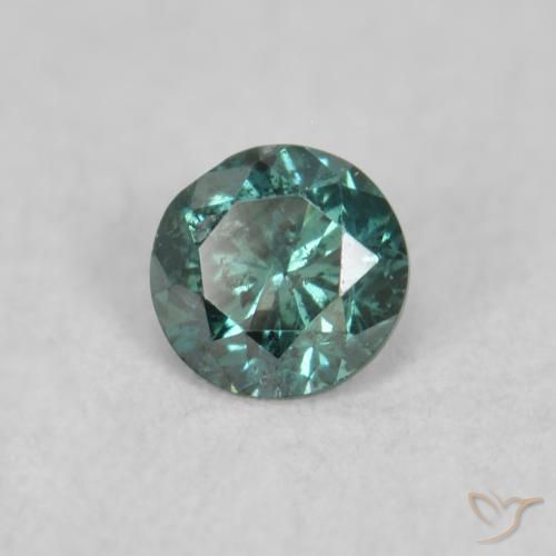 Diamante Verde natural de 0.07 ct, Redondo, SI