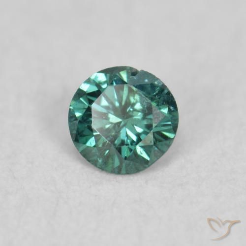Diamante Verde natural de 0.05 ct, Redondo, SI