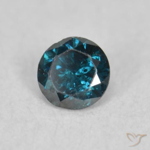 Diamante Azul natural de 0.07 ct, Redondo, VS
