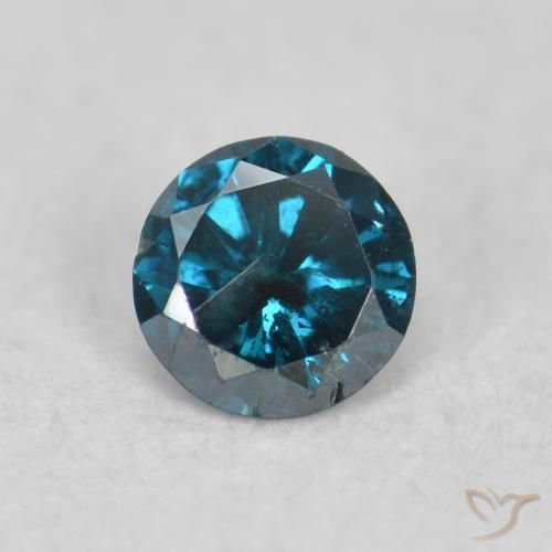 0.07ct Natural Azul Diamante, Redondo, SI