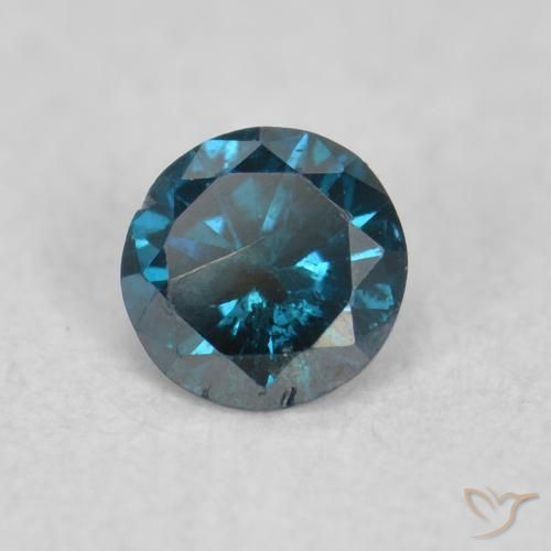Diamante Azul natural de 0.07 ct, Redondo, SI