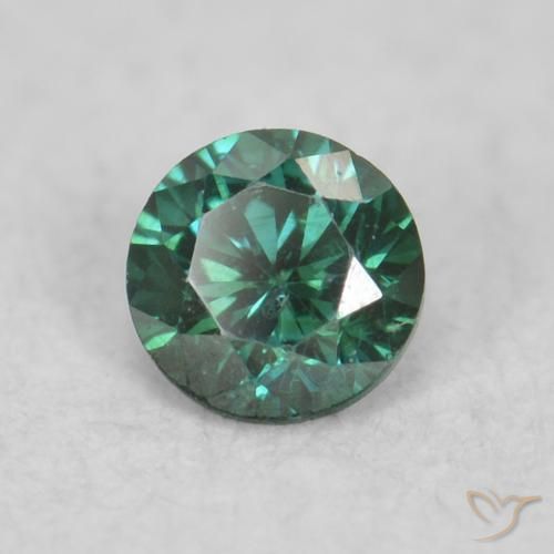 Diamante Verde natural de 0.04 ct, Redondo, VS-SI