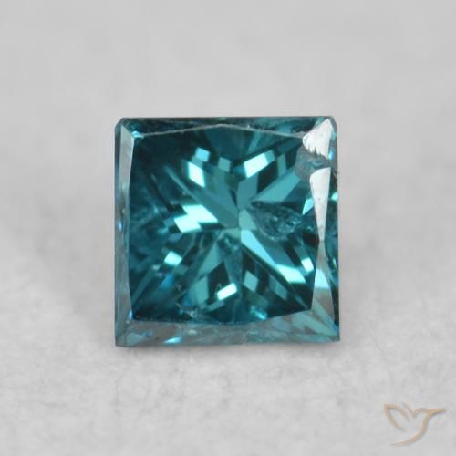 0.06ct Natural Azul Diamante, Cuadrado, VS-SI