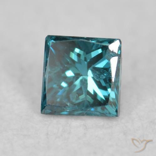 Diamante Azul natural de 0.06 ct, Cuadrado, VS-SI