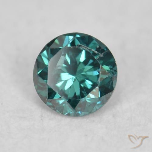 Diamante Verde natural de 0.06 ct, Redondo, VS-SI