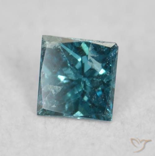 Diamante Azul natural de 0.03 ct, Cuadrado, VS-SI