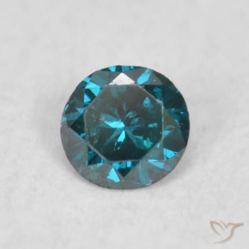 Diamante Azul natural de 0.03 ct, Redondo, VS