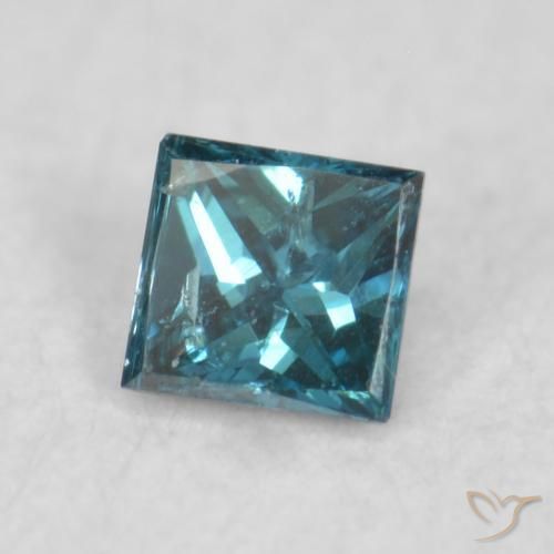 Diamante Azul natural de 0.03 ct, Cuadrado, VS