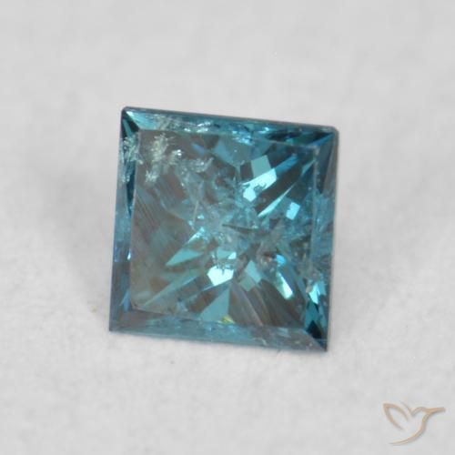 Diamante Azul natural de 0.04 ct, Cuadrado, VS