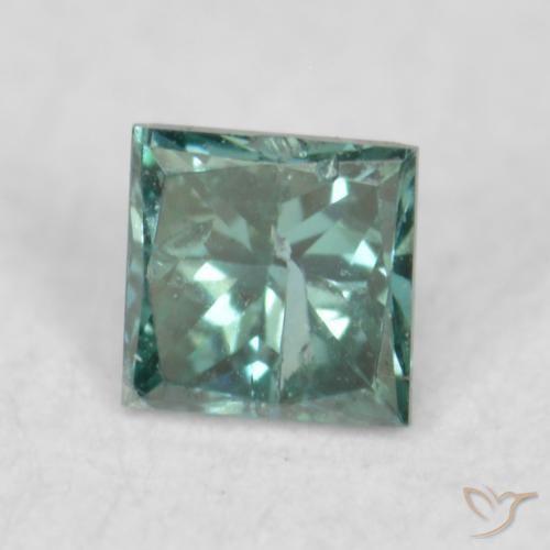 Diamante Verde natural de 0.08 ct, Cuadrado, VS