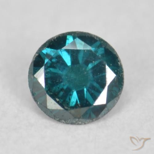 0.07ct Natural Azul Diamante, Redondo, VS