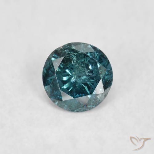 0.07ct Natural Azul Diamante, Redondo, SI